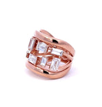 Load image into Gallery viewer, ETHO MARIA 18K Rose Gold Mixed Band Diamond Statement Ring
