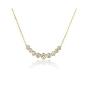 18K Yellow Gold Diamond Graduated Hexagon Necklace