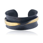 LIKA BEHAR Hammered Silver and Gold Cuff - FINAL SALE