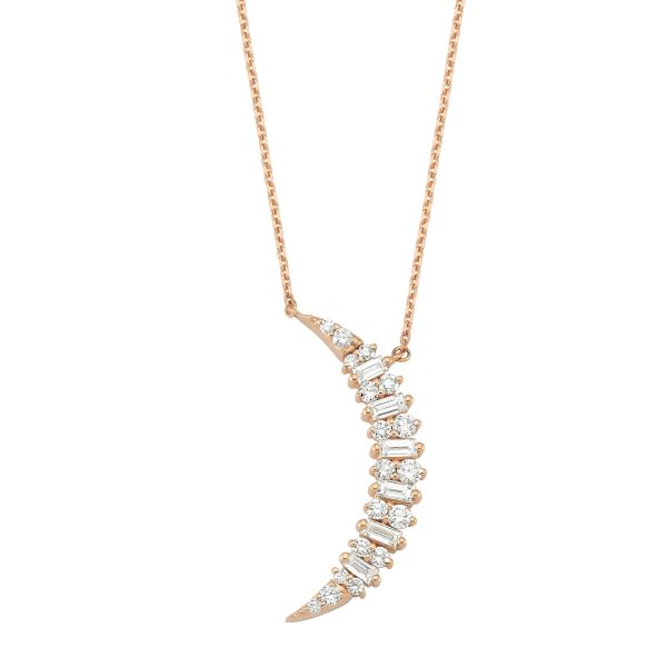 Diamond Star Light Crescent Necklace