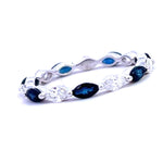 Load image into Gallery viewer, Blue Sapphire And Diamond Eternity Band
