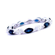 Blue Sapphire And Diamond Eternity Band