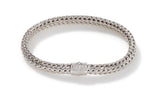 Load image into Gallery viewer, Classic Chain Silver Bracelet With Pave Diamond Clasp
