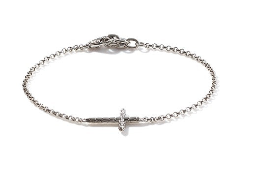 Classic Chain Silver Cross Bracelet