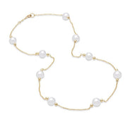 MASTOLONI 7-8mm Freshwater Pearl Tin Cup Necklace in 14K Yellow Gold