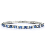 Load image into Gallery viewer, EXTENSIBLE 18K White Gold Blue Sapphire and Diamond Bracelet
