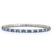 EXTENSIBLE 18K White Gold Blue Sapphire and Diamond Bracelet