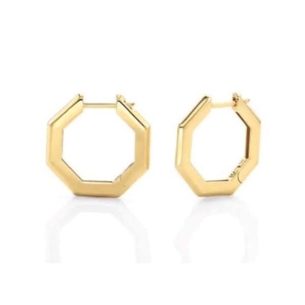 MICHAEL M 14K Yellow Gold  Octave Knifed Hoop Earrings