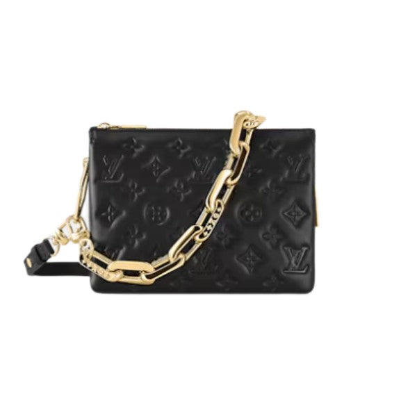 Certified Authentic Pre-Owned LOUIS VUITTON Coussin BB Black Lambskin Crossbody Bag