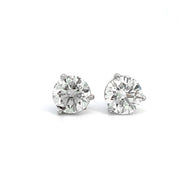 14K White Gold 3-prong Martini Natural Diamond Stud Earrings 2.45cttw