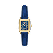 MICHELE Deco Madison Mini Navy Leather Watch
