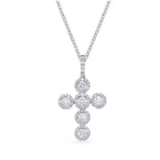 18K White Gold Diamond Cross Pendant