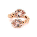 Load image into Gallery viewer, CASATO 18K Rose Gold Contrarié Twist Morganite Diamond Ring