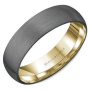 CROWN RING Men's Gold and Tantalum Wedding Band