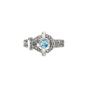 JOHN HARDY Sterling Silver Swiss Blue Topaz 4mm Icon Ring