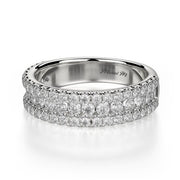 MICHAEL M Diamond 3-Row Wedding or Anniversary Band