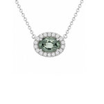 Load image into Gallery viewer, Alexandrite Diamond Halo Necklace
