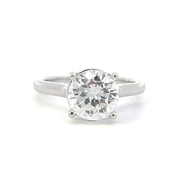 14K White Gold Round Solitaire Ring