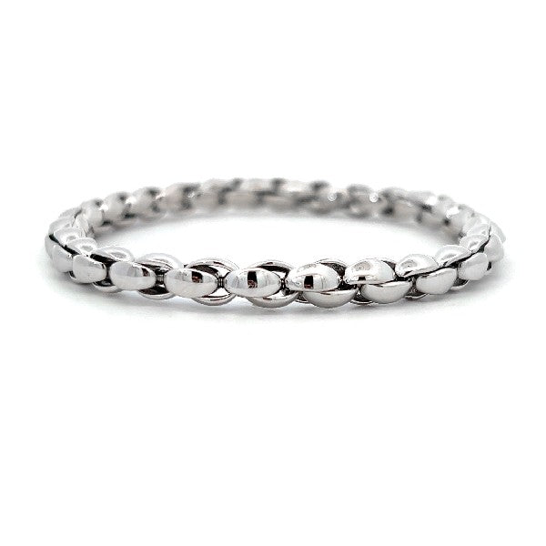 Stretchable 18K White Gold Link Bracelet