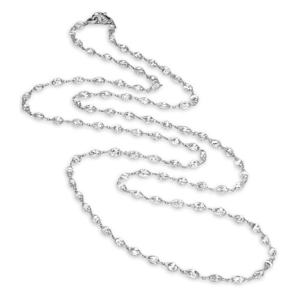 18K White Gold 36" Diamond Briolette Necklace