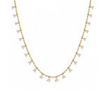 Load image into Gallery viewer, 14K Yellow Gold Dangling Diamond Necklace