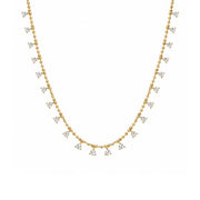 14K Yellow Gold Dangling Diamond Necklace
