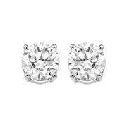 14K White Gold Natural Diamond Stud Earrings 0.75cttw