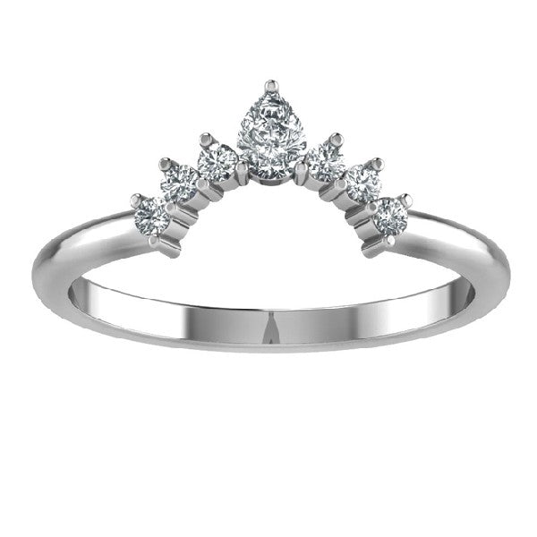 Sunrise Pear Tiara Wedding Band