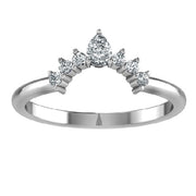 Sunrise Pear Tiara Wedding Band