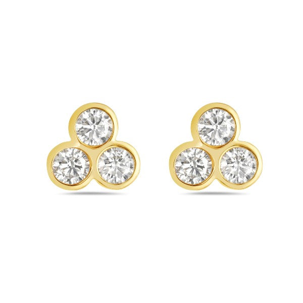 14K Yellow Gold Diamond Earrings