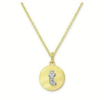 Load image into Gallery viewer, Diamond Mini Disc &quot;t&quot; Initial Pendant
