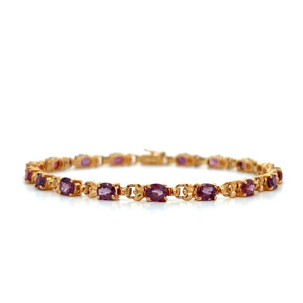 14K Yellow Gold Ruby Tennis Bracelet - SALE