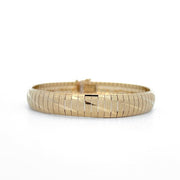 ESTATE 14K Yellow Gold Diamond Cut Omega Bracelet