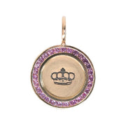 HEATHER B MOORE 14K Yellow Gold Crown Charm with Pink Sapphires