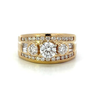 ESTATE 14K Yellow Gold 3-Stone Engagement Ring