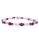 Load image into Gallery viewer, Ruby and Diamond Tennis Bracelet
