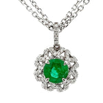 Load image into Gallery viewer, Emerald and Diamond Pendant