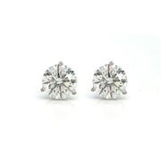 14K White Gold Diamond 3-Prong Martini Stud Earrings 5.07cttw