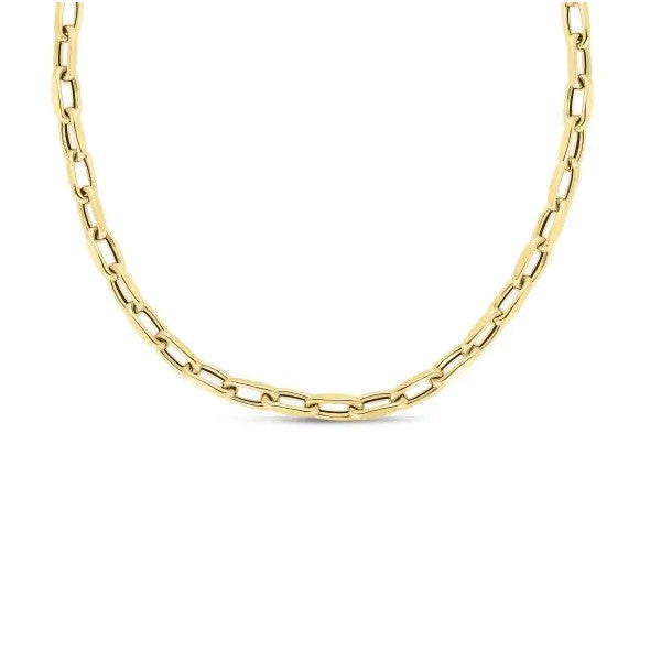 14K Yellow Gold 18" Medium Oval Link Chain