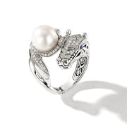JOHN HARDY Legends Naga Diamond Pave And Pearl Dragon Ring