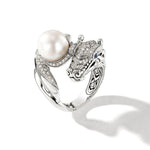 Load image into Gallery viewer, JOHN HARDY Legends Naga Diamond Pave And Pearl Dragon Ring