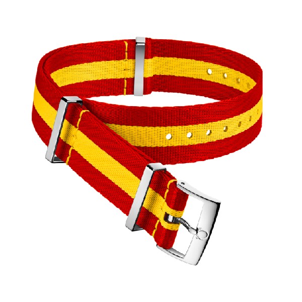 OMEGA NATO 3-Stripe Red and Yellow Strap 19-20mm