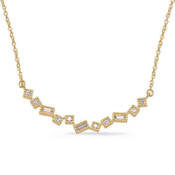 14K Yellow Gold Diamond Necklace