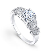 BEVERLY K 18K White Gold Vintage Diamond Engagement Ring