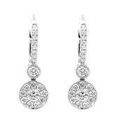 Diamond Cluster Drop Earrings