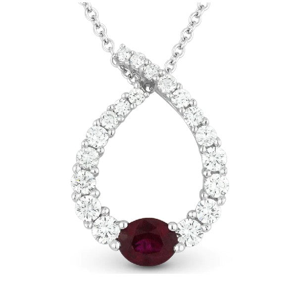 Ruby and Diamond Pendant Necklace