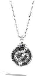 Load image into Gallery viewer, Legends Naga Round Dragon Black Sapphire Necklace
