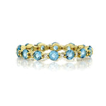 Load image into Gallery viewer, SLOANE STREET 18K Yellow Gold Swiss Blue Topaz &amp; White Diamond Eternity Band