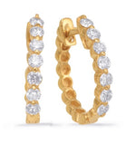 Load image into Gallery viewer, Small Diamond Hoop Earrings