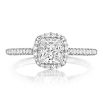 Load image into Gallery viewer, Petite Crescent Halo Engagement Ring
